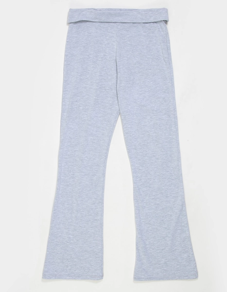 FULL TILT Girls Fold Over Flare Pants - HEATHER GRAY