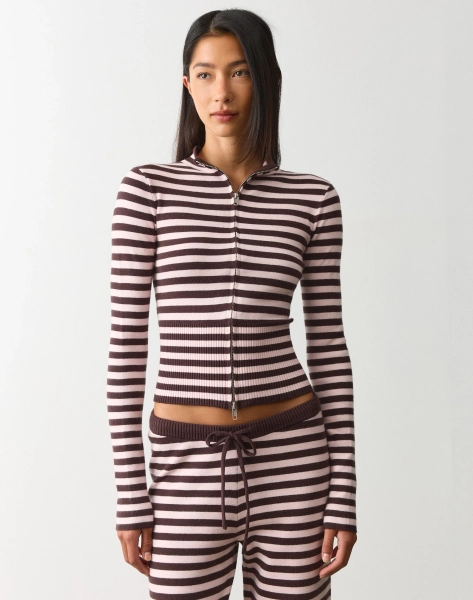 Two Way Zip Knit Top