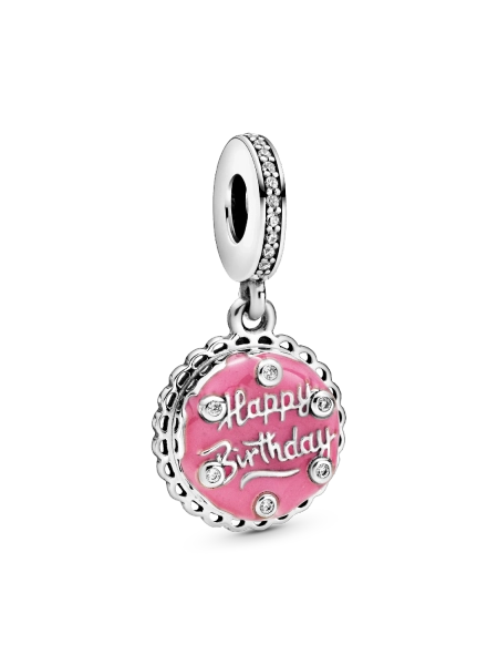 Pink Birthday Cake Dangle Charm
