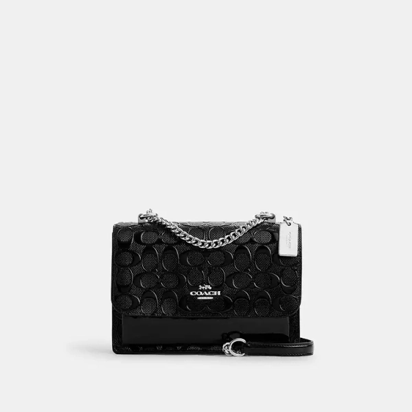 Silver/Black Klare Crossbody Bag In Signature Leather