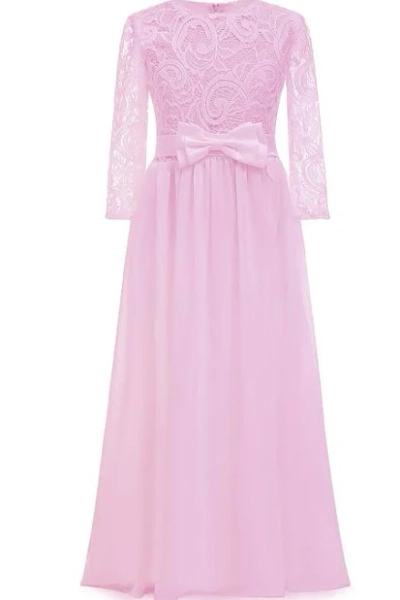 Cocomelody A-Line Floor Length Tulle Lace Flower Girl Dress