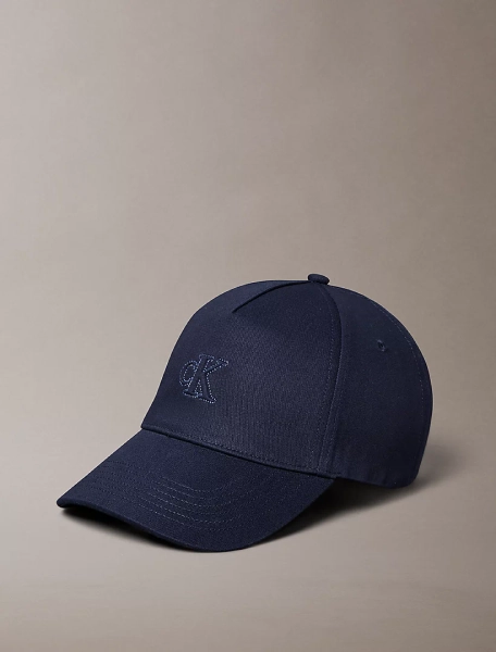 Cappellino in moiré con monogramma ricamato lucido
