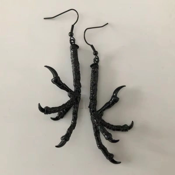 Gothic Black Claw Talon Earring Punk Crow Bird Skull Heel Occult Goth Jewelry - AliExpress 