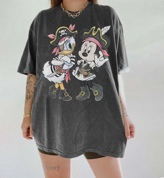Disney Pirate Minnie Mouse and Daisy Duck Shirt, Pirates Of The Caribean Besties Tee, Gift For Her, WDW Disneyland Cruise Besties Girls Trip