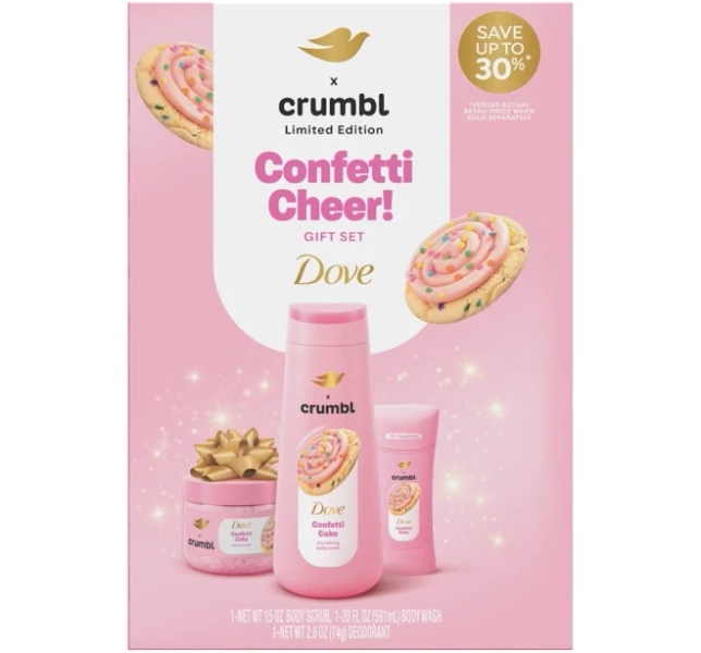 Dove Crumbl Limited Edition Confetti Cake Body Care Gift Set