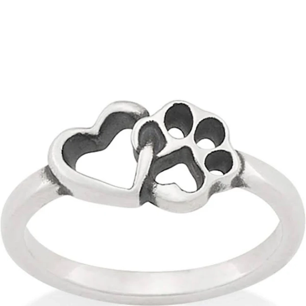 James Avery Furry Friends Heart Ring Womens In Sterling