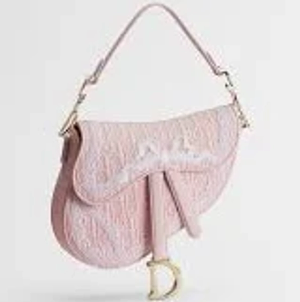 Dioramour Small Saddle Bag "Soupir pink / white lace"