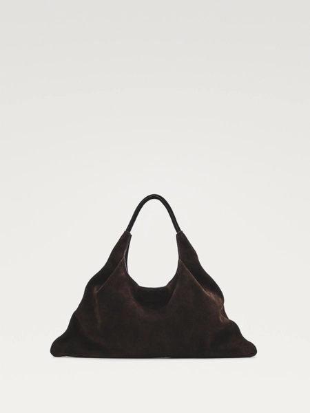 Borsa shopper media in pelle scamosciata - LIMITED EDITION - MARRONE