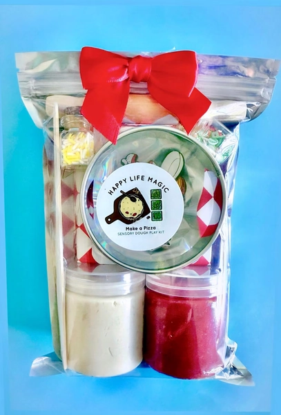 Mini Make a Pizza Play Dough Kit, PlayDough Sensory Kit, Gift for Kids, Toddler Present, Kids Party Favors, Goodie Bags, playdoh,