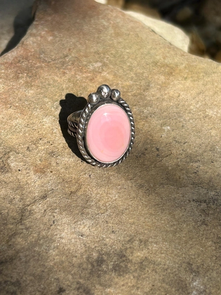 Pink Queen Conch Sterling Silver Ring Women's SIZE 7
