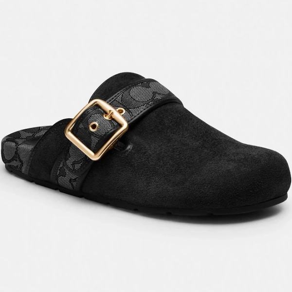 Coach Women's Oc Suede Buckled Clogs