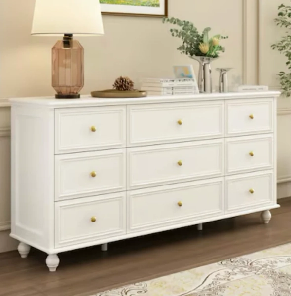 FUFU&GAGA White 9-Drawer Standard Dresser LJY-LX0005-01 at Lowes.com