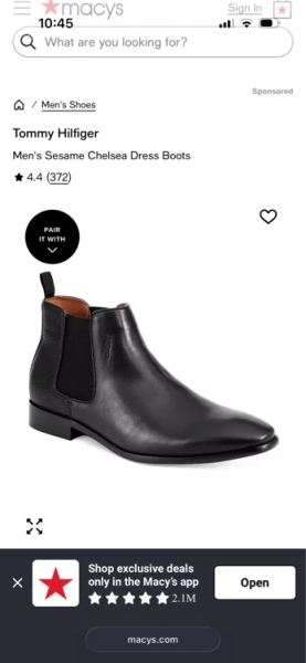 Tommy Hilfiger Men's Sesame Chelsea Dress Boots - Medium Brown Burnished