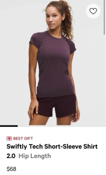 Spandex Stripe Plum/ indochine blue Swiftly Tech Short-Sleeve Shirt 2.0 *Hip Lenght