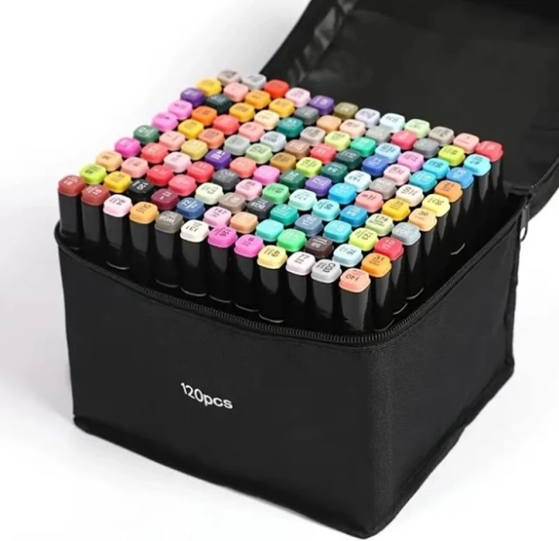 Artist 120 Piece Unique Colors Alcohol Markers Set