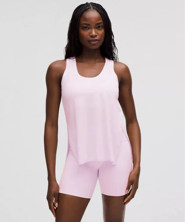 SilkAppeal Side-Slit Tank Top - Mauve Grey - XS