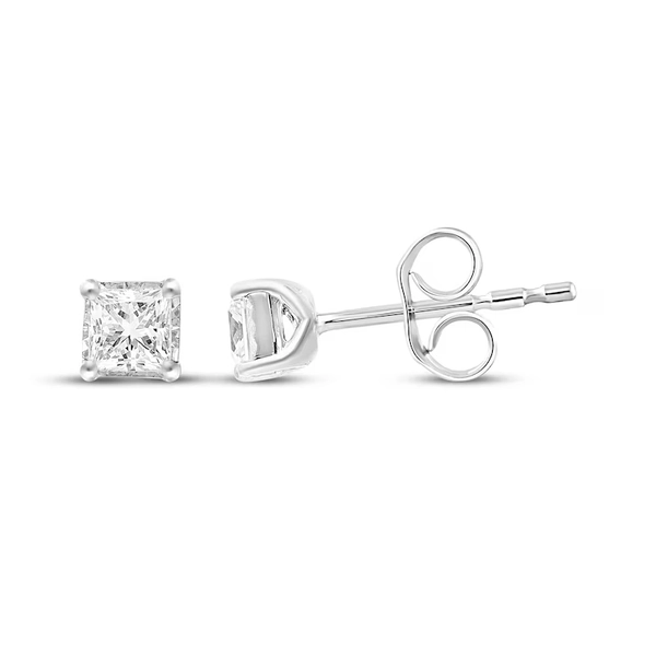 Radiant Reflections Princess-Cut Diamond Solitaire Stud Earrings 1/4 ct tw Sterling Silver (I/I3)