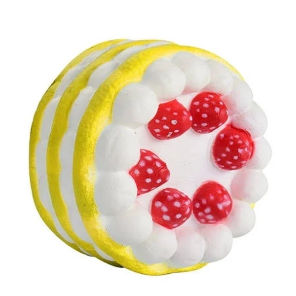 Mini Strawberry Cake Squishy Slow Rising Cream Scented Decompression Cure Toy, Yellow