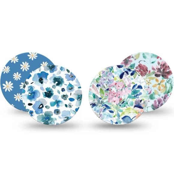 Sky Blue Garden Variety Pack Dexcom G7 and Stelo Tape 4-Pack Variety