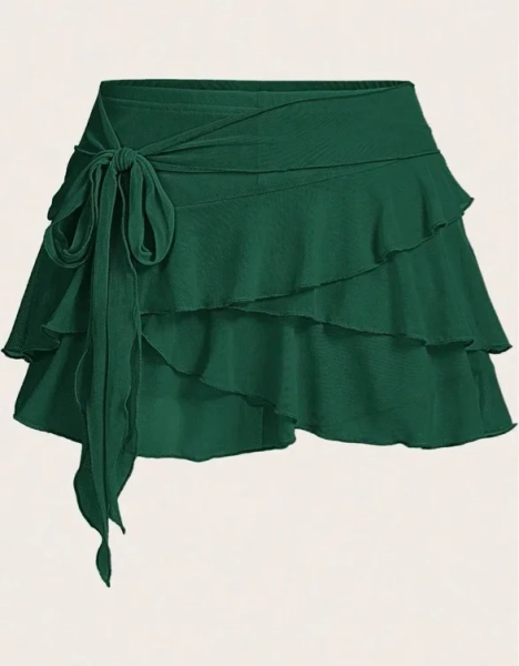 mini shein skirt green 