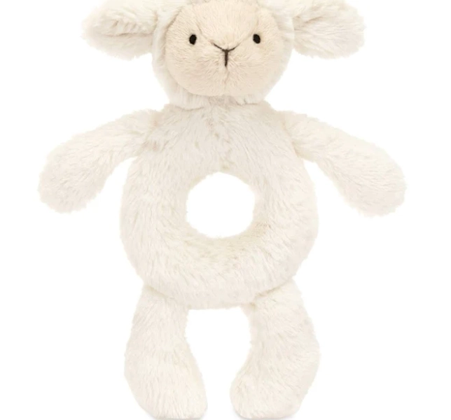 Jellycat Bashful Lamb Ring Rattle
