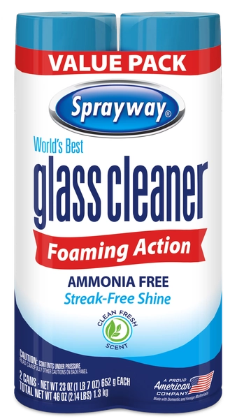 Sprayway Glass Cleaner Foaming Aerosol Spray, 19 oz, 2-Pack, Ammonia-Free, Streak-Free Shine - Walmart.com