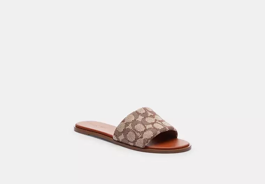 Cocoa/Burnished Amber Holly Sandal In Signature Textile Jacquard