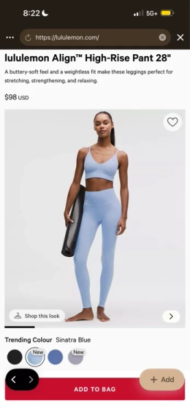 lululemon Align™ High-Rise Pant 28" -Sinatra Blue - 2