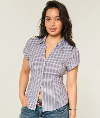Short-Sleeve Button-Through Shirt