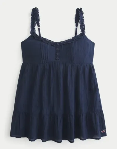 Ruffle Trim Tunic Babydoll Top