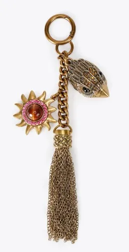 EAGLE TASSEL MIX KEYRING Antiqued Brass Tassel Keyring by Kurt Geiger London