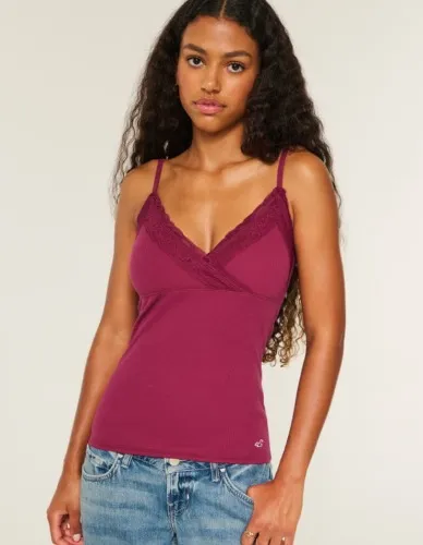 Wrap Lace Trim Layering Cami
