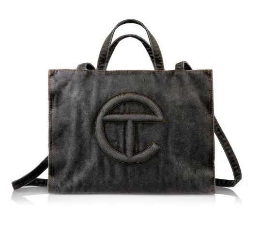 Medium Denim Shopper - Black 