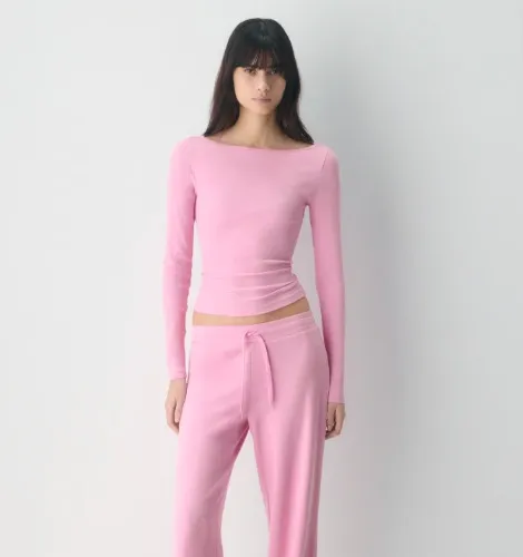 HomeStretch™ Rib Airwave Boatneck Longsleeve