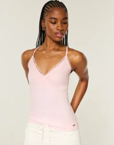 Wrap Lace Trim Layering Cami