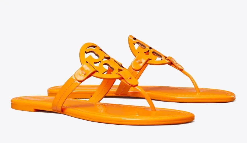 Miller Patent Sandal in orange