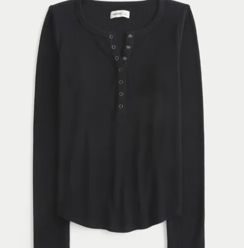 Cozy Rib Seamless Fabric Snap Henley