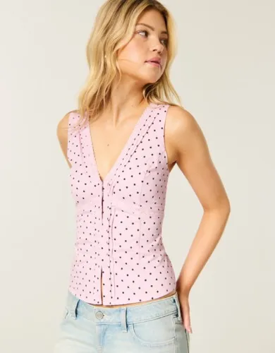 Hook & Eye Lace Trim Tank