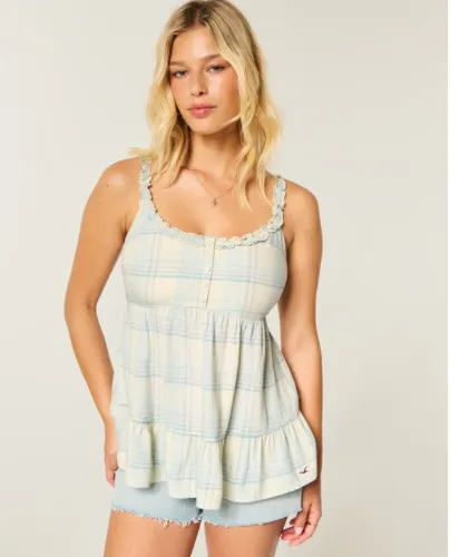 Curvy Ruffle Trim Tunic Top