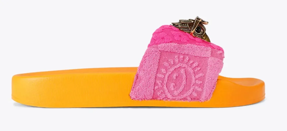 MEENA EAGLE Orange Terry Towelling Slip On Sandal by Kurt Geiger London