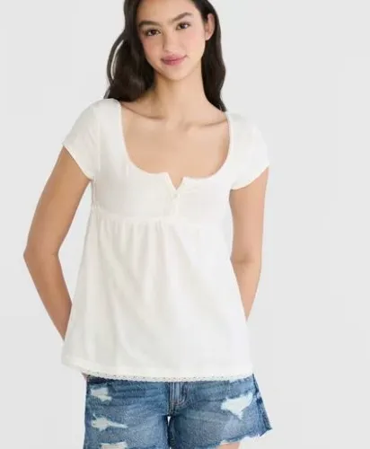 Seriously Soft Y2K Babydoll Henley