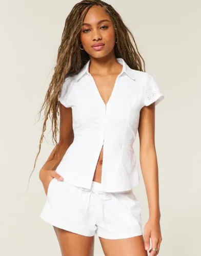 Cinched Short-Sleeve Shirt