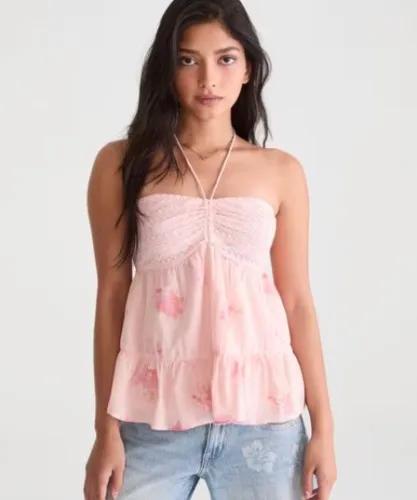 Floral Crocheted Halter Top