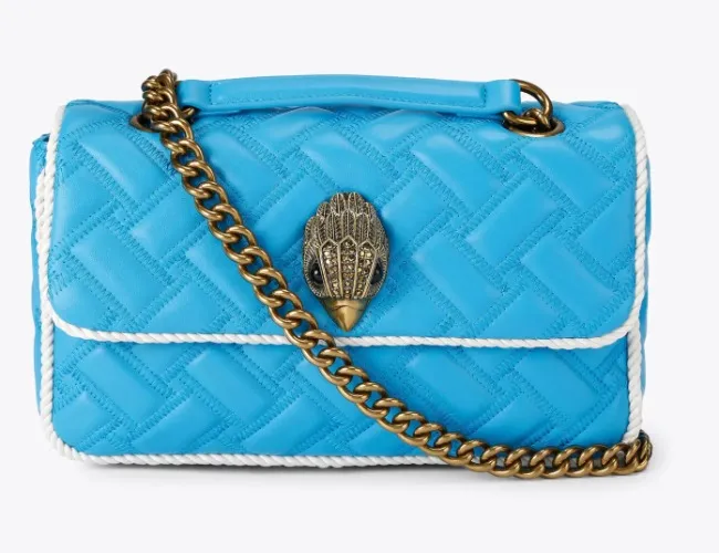 KC KENSINGTON FLAP KURT Blue Leather Cross Body Bag by Kurt Geiger London