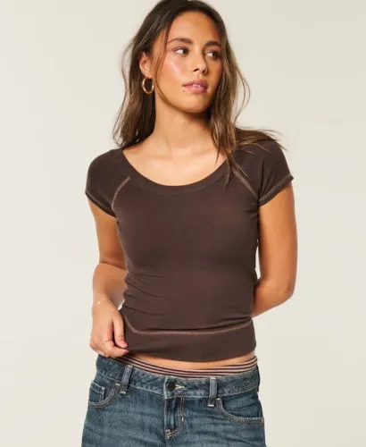Banded Scoop T-Shirt
