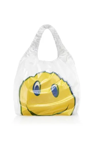 Regular Smiley Face Plastic Bag - White 