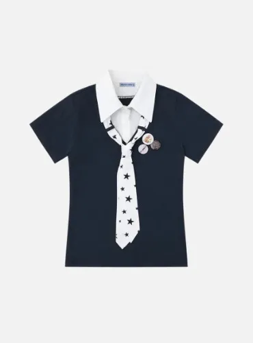 Aelfric Eden Tie Badge Cropped Tee