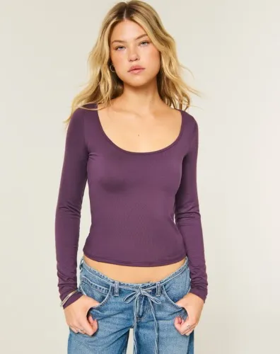 Soft Seamless Fabric Scoop Top