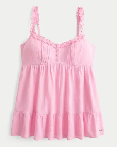 Ruffle Trim Tunic Babydoll Top
