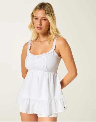 Curvy Ruffle Trim Tunic Top